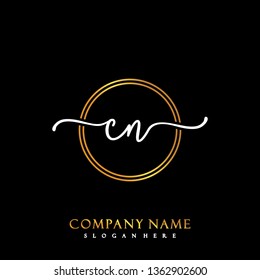 CN Initial Handwriting logo template vector