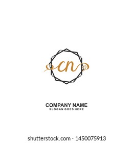 CN Initial handwriting logo vector