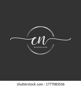 CN Initial handwriting logo vector