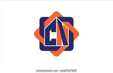 CN initial letter real estate builders logo design vector. construction, housing, home marker, property, building, apartment, flat, compartment, business, corporate, house rent, rental, commercial