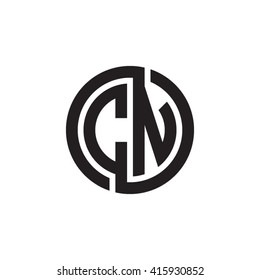 CN initial letters linked circle monogram logo