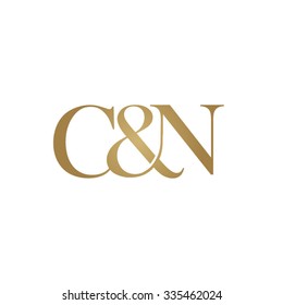 C&N Initial logo. Ampersand monogram golden logo