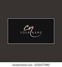 Logotipo inicial CN em estilo de assinatura para fotografia e moda de negócios - desenhado à mão logotipo de assinatura vetor