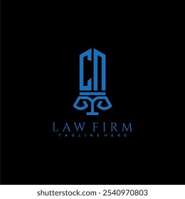 CN initial monogram for lawfirm logo with sword