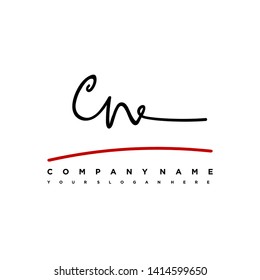 CN initial signature logo. handwriting logo template vector,