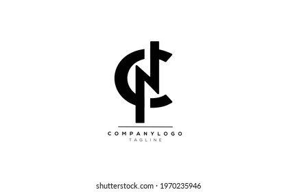 CN initials monogram letter text alphabet logo design