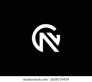 CN letter circle shape log