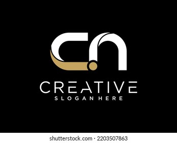 Letra CN Con Plantilla De Vector De Diseño Con Logotipo De Punto