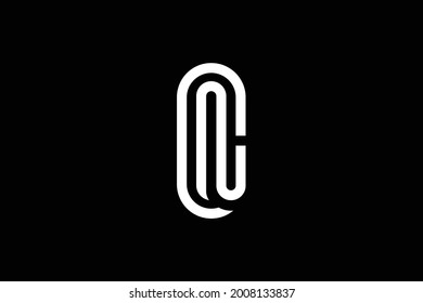 CN letter logo design on luxury background. NC monogram initials letter logo concept. CN icon design. NC elegant and Professional white color letter icon on black background.