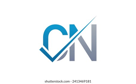 CN Letter Logo Design Template Vector. Creative initials letter CN logo concept.