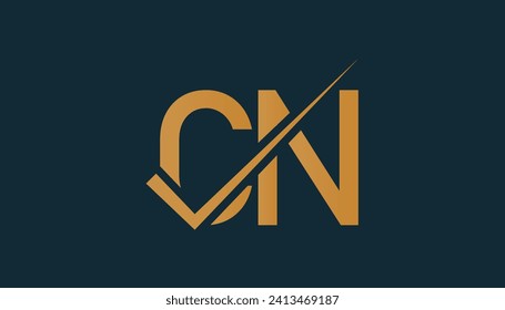 CN Letter Logo Design Template Vector. Creative initials letter CN logo concept.