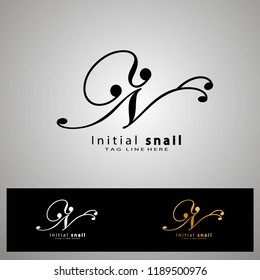 CN letter logo template vector illustration graphic design , snail logo