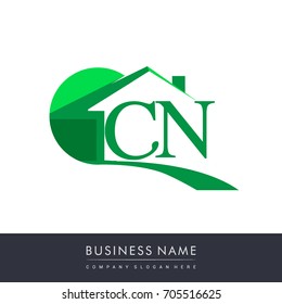 CN letter roof shape logo green, initial logo AB with house icon, business logo and property developer.