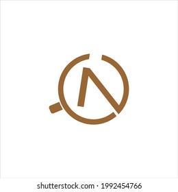 CN letters for coffee logo design vector template