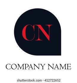 CN Letters red , Abstract black background logo, Design identity in shape, Alphabet letter