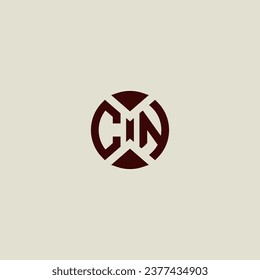Logo inicial geométrico de la línea CN en un diseño profesional de alta calidad que se imprimirá bien en cualquier medio de impresión