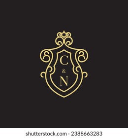 CN line vintage initial logo in high quality professional design that will print well across any print media