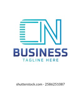 CN Logo Design. Sleek Modern Letter CN Logo for Business