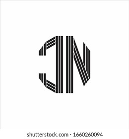 CN Logo monogram outline style linked isolated on white background