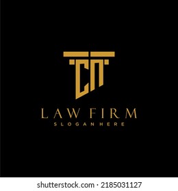logotipo inicial de monograma NC para la firma de abogados con diseño de pilar