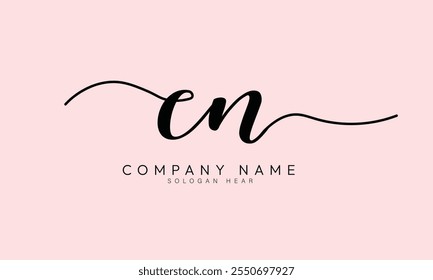 VECTOR de Plantilla del logotipo de la firma inicial de CN N C