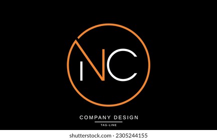 Monograma con el logotipo de las letras abstractas CN, NC
