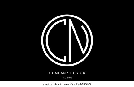 Monograma con el logotipo de las letras abstractas CN, NC