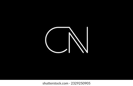 Monograma con el logotipo de las letras abstractas CN, NC