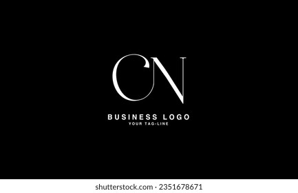 Monograma con el logotipo de las letras abstractas CN, NC