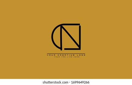 Plantilla de monograma del logotipo del vector abstracto CN