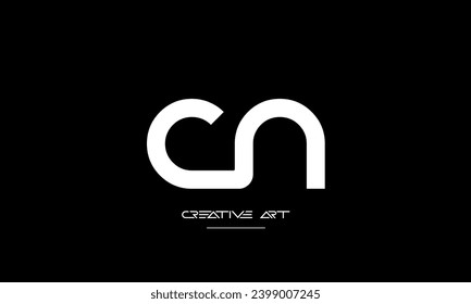 Monograma del logotipo de las letras abstractas CN, NC, C, N