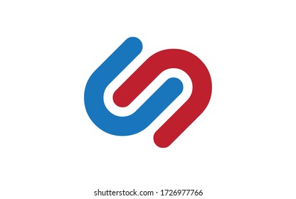 cn or nc Letter Initial Logo Design, Vector Template