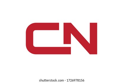 CN or NC Letter Initial Logo Design, Vector Template