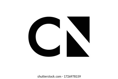 CN or NC Letter Initial Logo Design, Vector Template