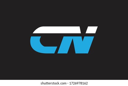 CN or NC Letter Initial Logo Design, Vector Template