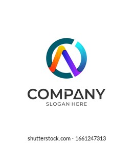 CN or NC Letter Monogram Logo Design