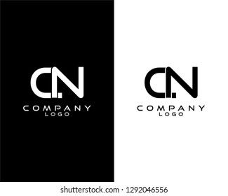 cn, nc modern letter logo design with white and black color that can be used for business company.