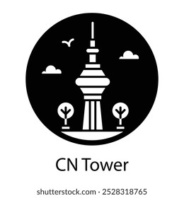 Cn tower icon in filled style