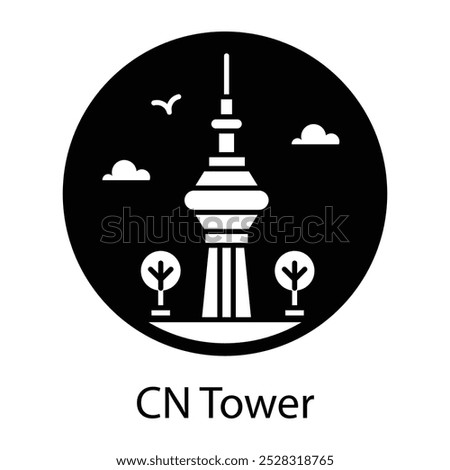 Cn tower icon in filled style