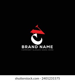 CN White Letter monogram Logo Design with Black Background. C N