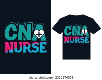CNA Nurse illustrations for print-ready T-Shirts design.