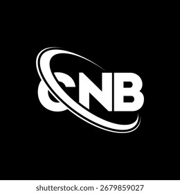 Logo de CNB. Carta del CNB. Diseño de logotipo de letra CNB. Logo de las iniciales CN B enlazado con el círculo y el logotipo del monograma en mayúsculas. Tipografía CNB para tecnología, negocio y marca inmobiliaria.