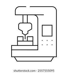 cnc computer numerical control line icon vector. cnc computer numerical control sign. isolated contour symbol black illustration