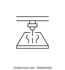 CNC cutting line outline icon