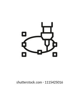 CNC file line icon. Machine, cutter, device, tool. Industry concept. Can be used for topics like precise cutting, engraving, laser cutting