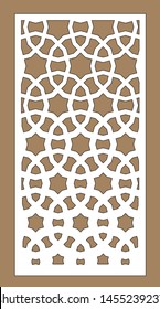 Cnc geometric template. Ratio 1:2. Laser pattern. Room partition screen and vector panel for laser cutting. Modern gradient design