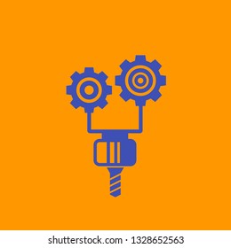 CNC icon, milling machine vector