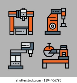 cnc icon set. vector set about industrial robot icons set.