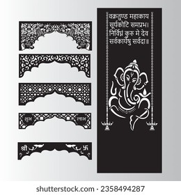 cnc laser cut Lord Ganesh and arch design for interior temples 