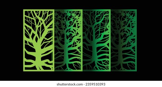 CNC laser cutting design natural tree concept